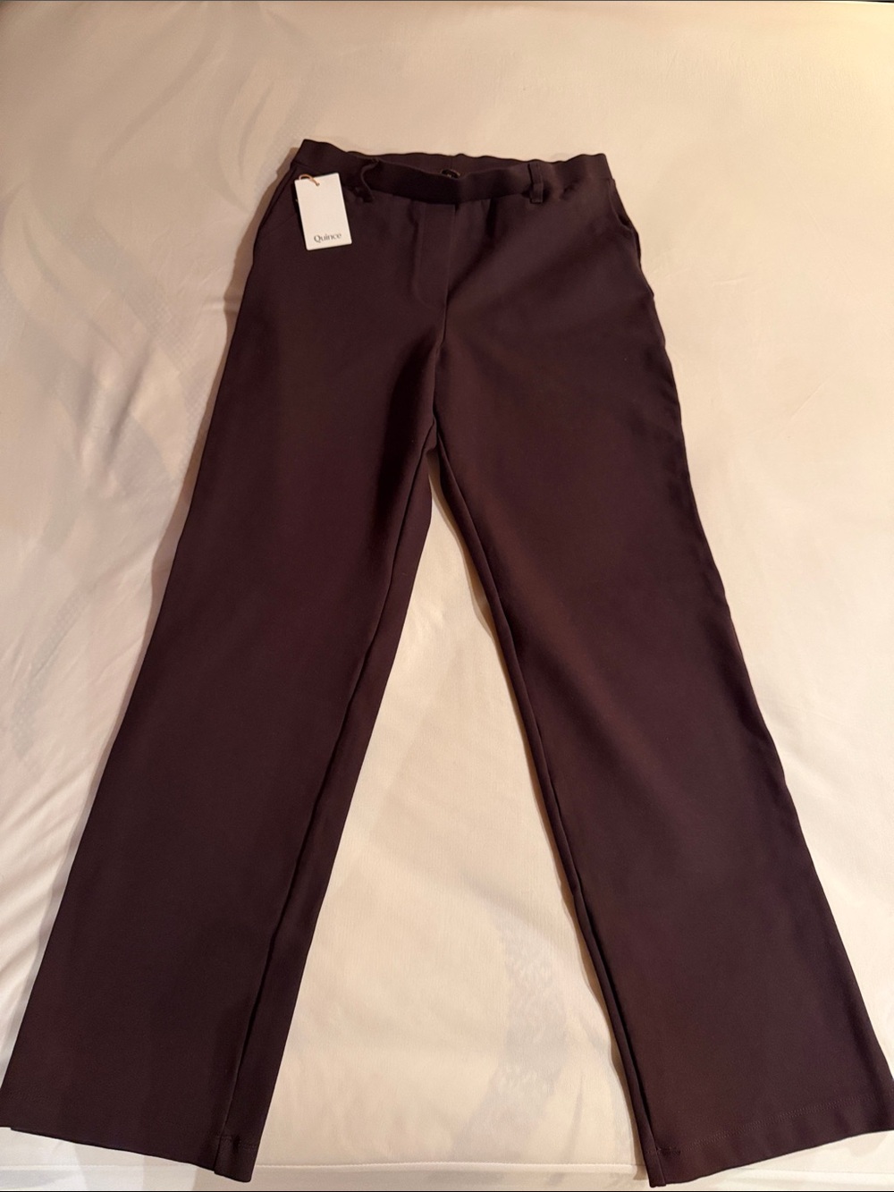 Quince Ultra-Stretch Ponte Straight Leg Pant in Espresso